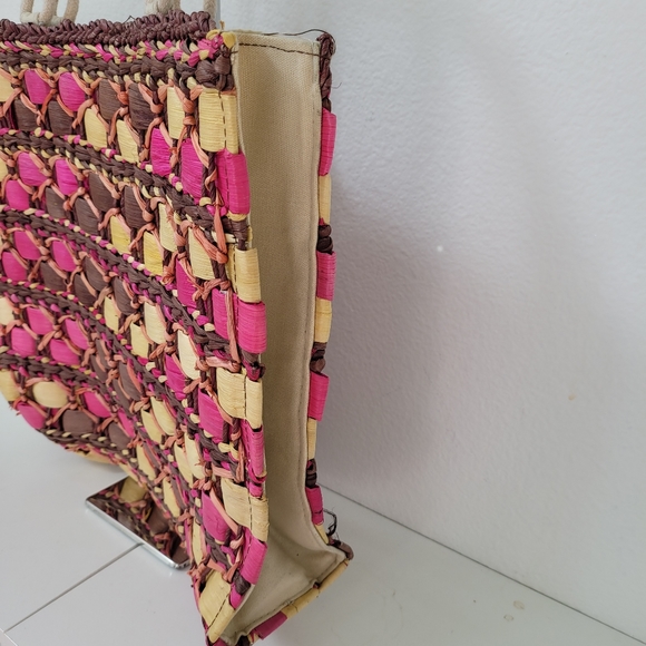 H&M  Colorful woven straw tote tote bag - Picture 4 of 6